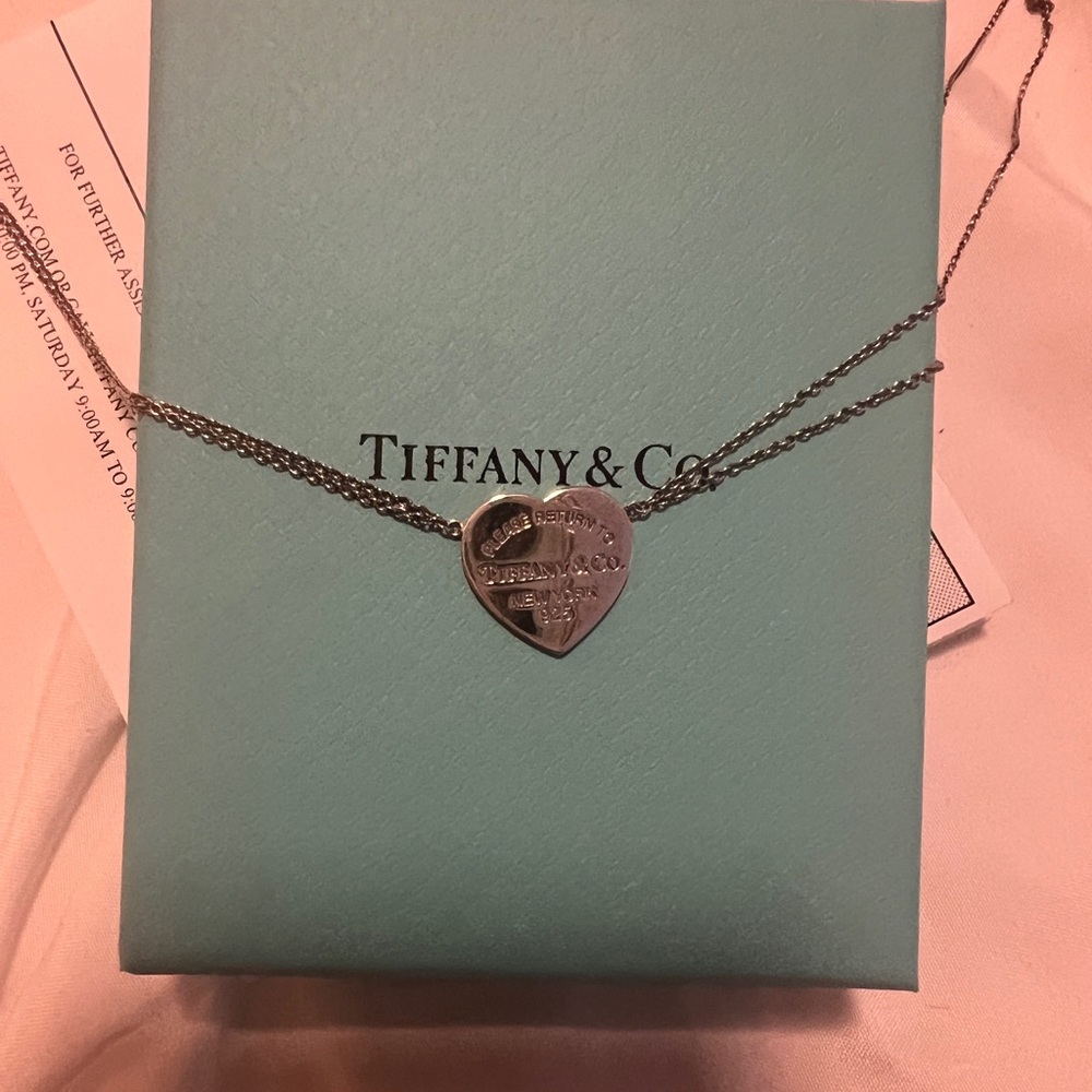 Tiffany & Co. large heart necklace with double chain